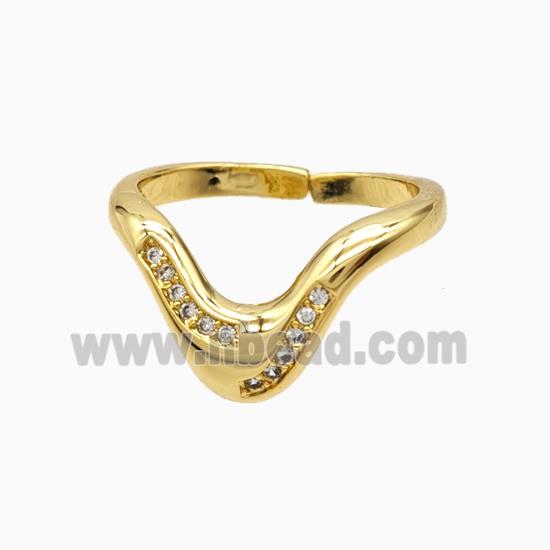 Copper Rings Pave Zirconia 18K Gold Plated