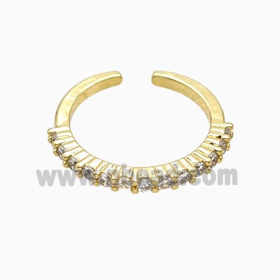 Copper Rings Pave Zirconia 18K Gold Plated