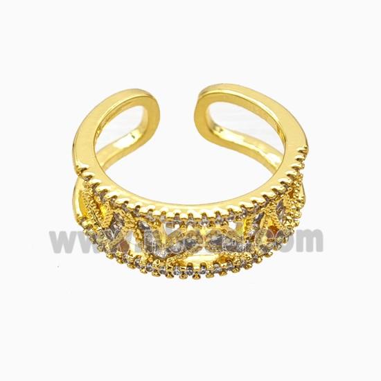 Copper Rings Pave Zirconia 18K Gold Plated
