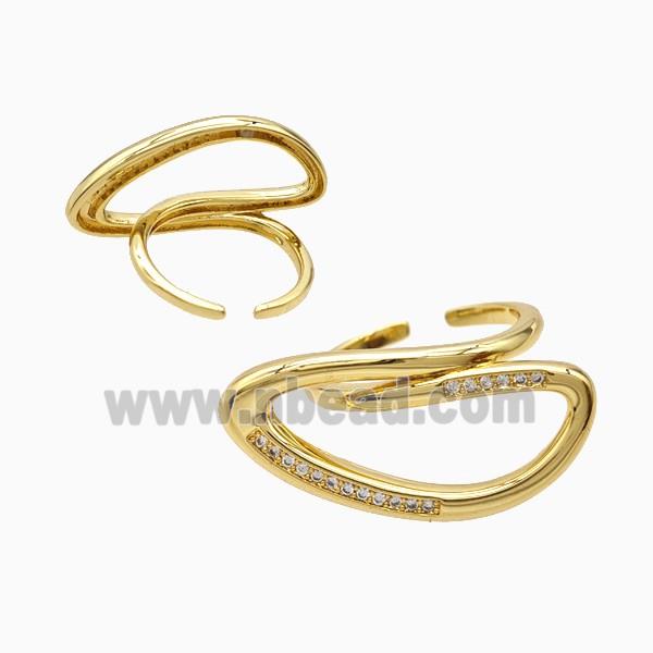 Copper Rings Pave Zirconia 18K Gold Plated