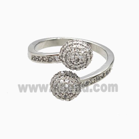 Copper Rings Pave Zirconia Platinum Plated