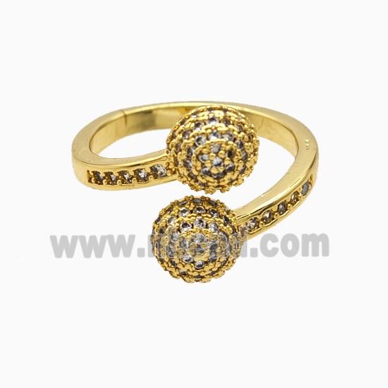 Copper Rings Pave Zirconia 18K Gold Plated