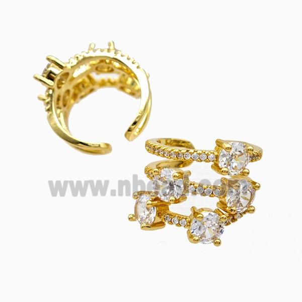 Copper Rings Pave Zirconia 18K Gold Plated