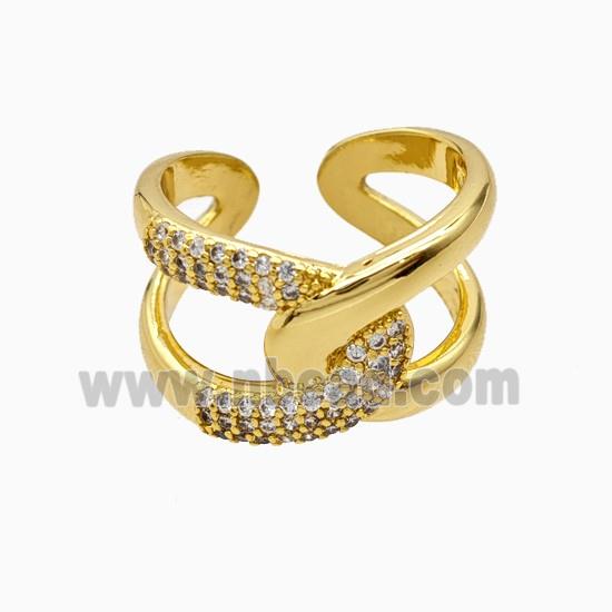 Copper Rings Pave Zirconia 18K Gold Plated
