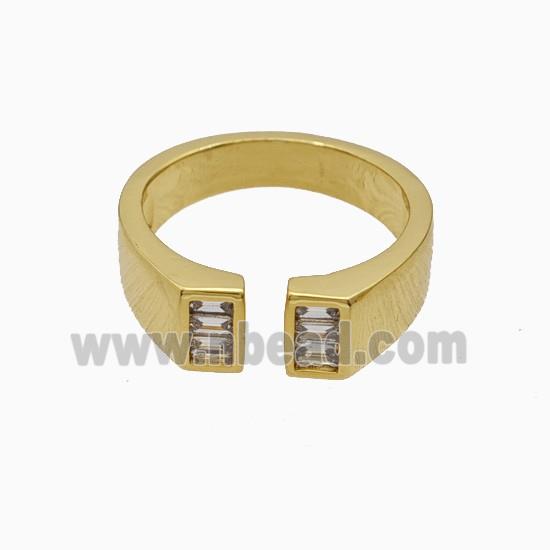 Copper Rings Pave Zirconia 18K Gold Plated