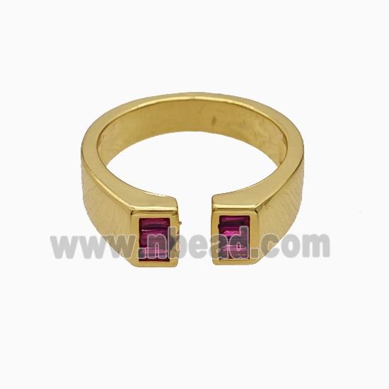 Copper Rings Pave Zirconia 18K Gold Plated