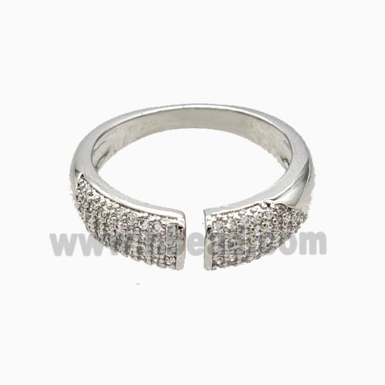 Copper Rings Pave Zirconia Platinum Plated