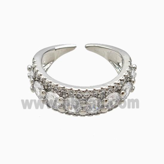 Copper Rings Pave Zirconia Platinum Plated