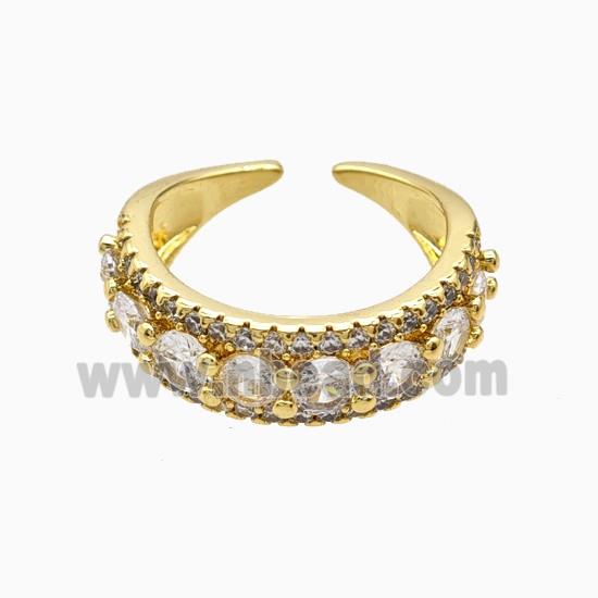 Copper Rings Pave Zirconia 18K Gold Plated