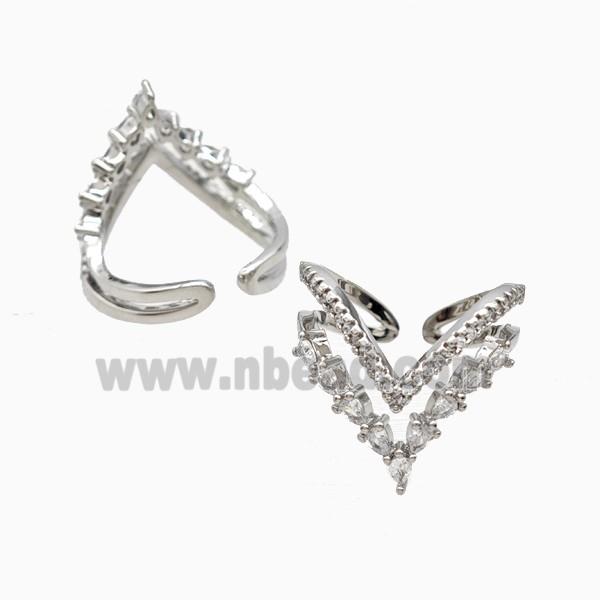 Copper Rings Pave Zirconia Platinum Plated