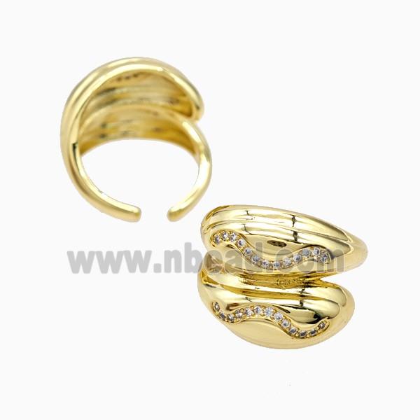 Copper Rings Pave Zirconia 18K Gold Plated