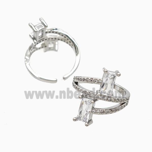 Copper Rings Pave Zirconia Platinum Plated