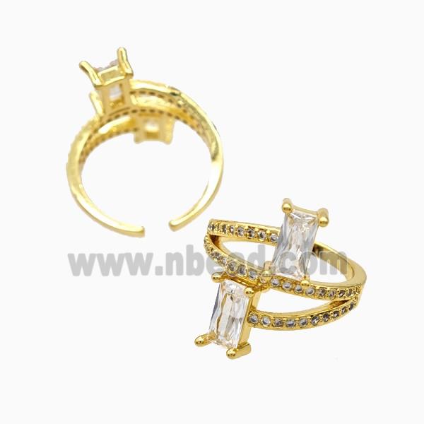 Copper Rings Pave Zirconia 18K Gold Plated