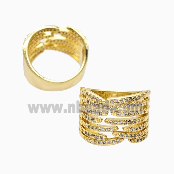 Copper Rings Pave Zirconia 18K Gold Plated