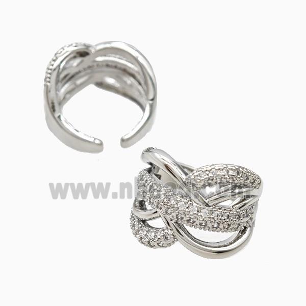 Copper Rings Pave Zirconia Platinum Plated