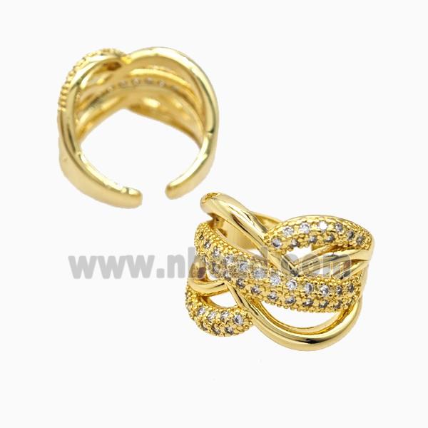 Copper Rings Pave Zirconia 18K Gold Plated