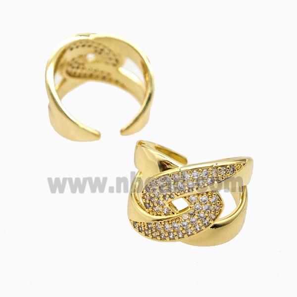 Copper Rings Pave Zirconia 18K Gold Plated