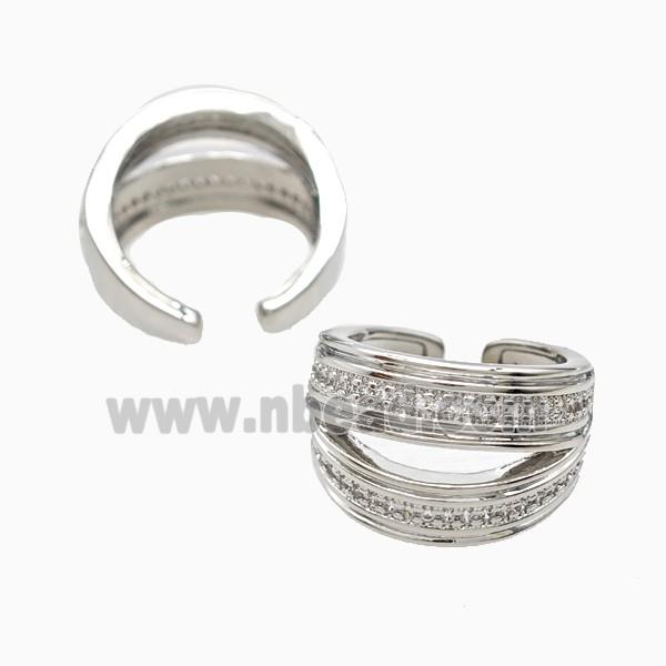 Copper Rings Pave Zirconia Platinum Plated