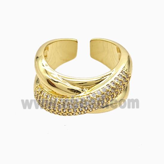 Copper Rings Pave Zirconia 18K Gold Plated