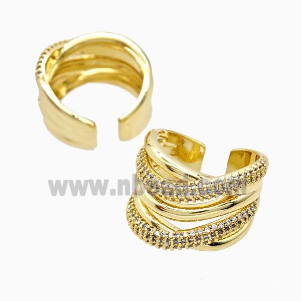 Copper Rings Pave Zirconia 18K Gold Plated