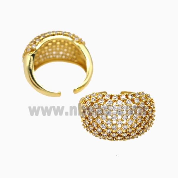 Copper Rings Pave Zirconia 18K Gold Plated