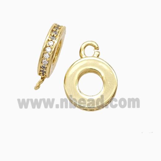 Copper Bail Pave Zirconia 18K Gold Plated