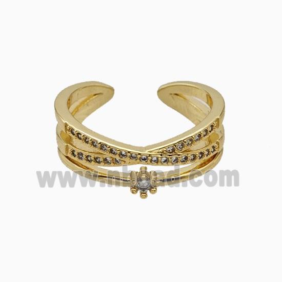 Copper Rings Pave Zirconia 18K Gold Plated