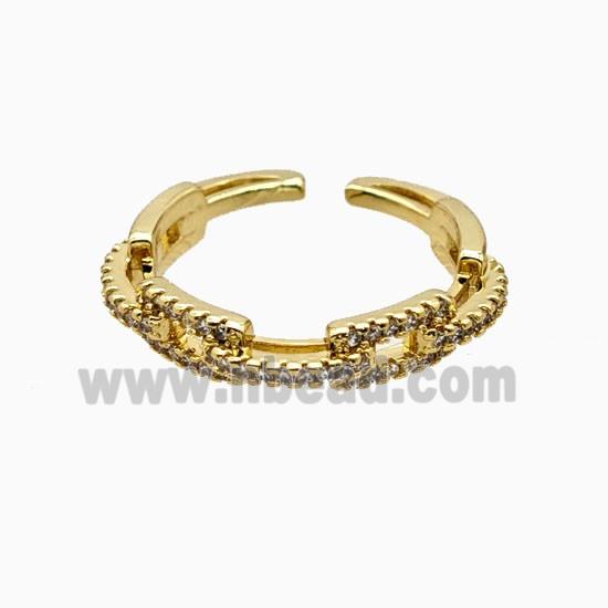 Copper Rings Pave Zirconia 18K Gold Plated