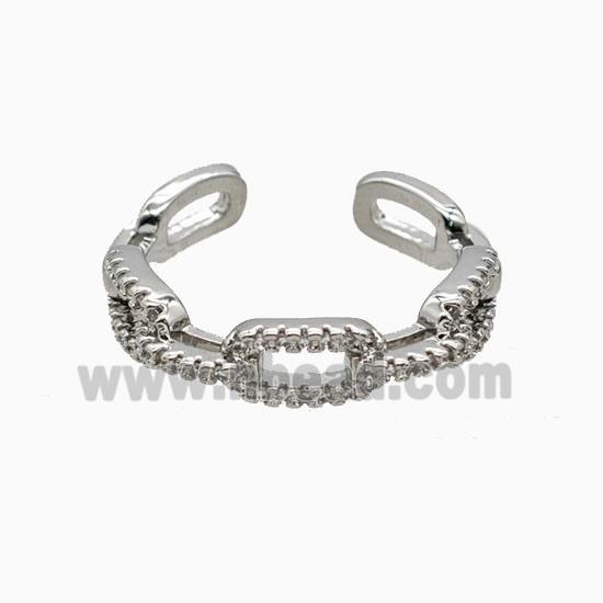 Copper Rings Pave Zirconia Platinum Plated