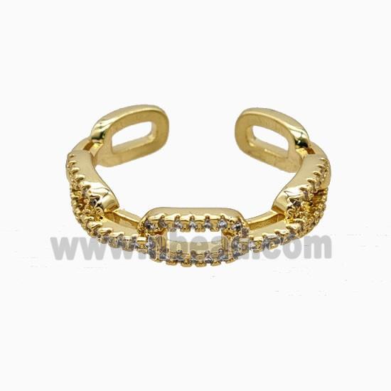 Copper Rings Pave Zirconia 18K Gold Plated