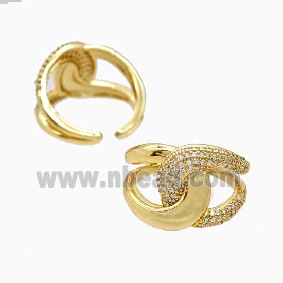 Copper Rings Pave Zirconia 18K Gold Plated