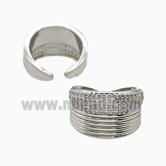 Copper Rings Pave Zirconia Platinum Plated