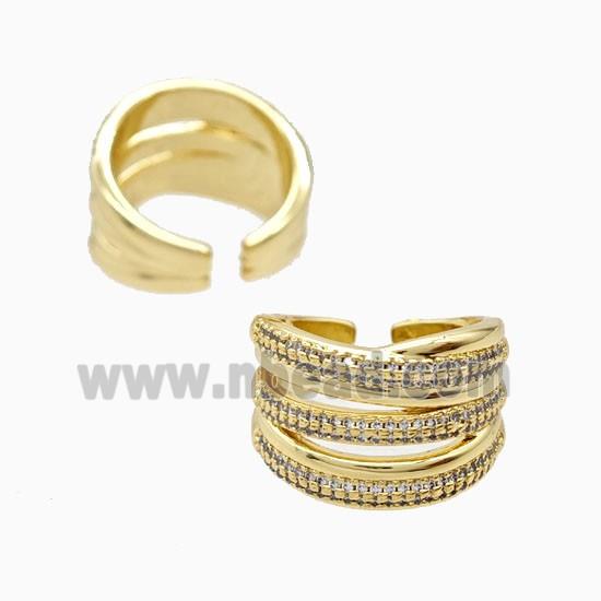 Copper Rings Pave Zirconia 18K Gold Plated