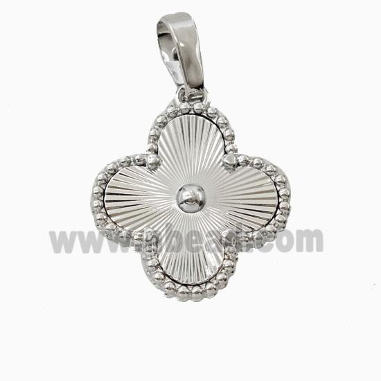 Copper Clover Pendant Platinum Plated