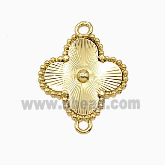 Copper Clover Connector 18K Gold Plated