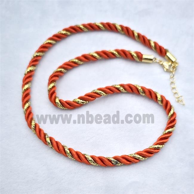 Red Nylon Wire Necklace