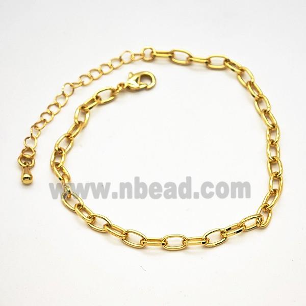 Copper Bracelets Chain Gold Plated