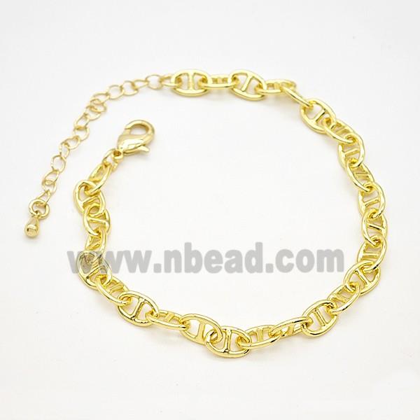 Copper Bracelets Chain Gold Plated