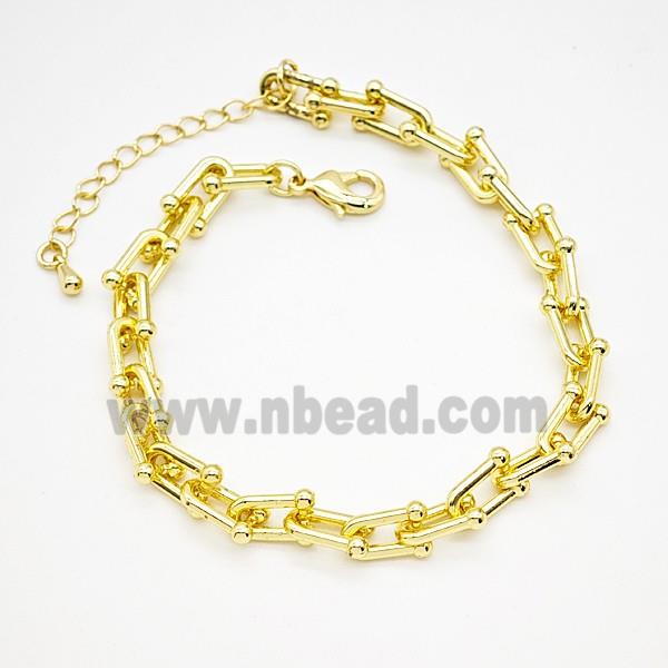 Copper Bracelets Chain Gold Plated