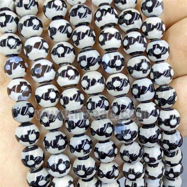 Tibetan Agate Beads Smooth Round