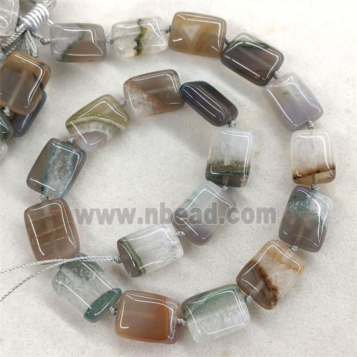 Natural Gray Agate Druzy Rectangle Beads