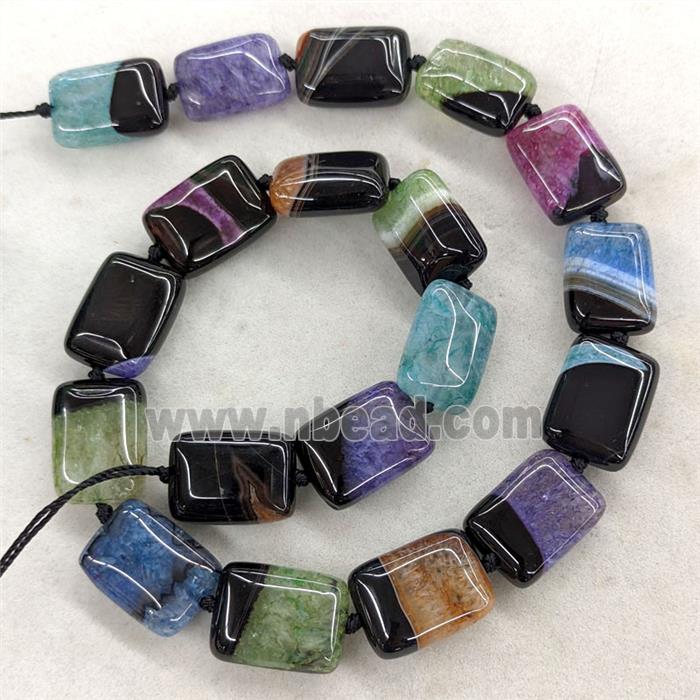 Agate Druzy Rectangle Beads Mixed Color Dye