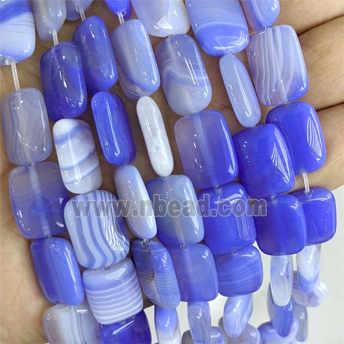 Blue Stripe Agate Rectangle Beads Dye
