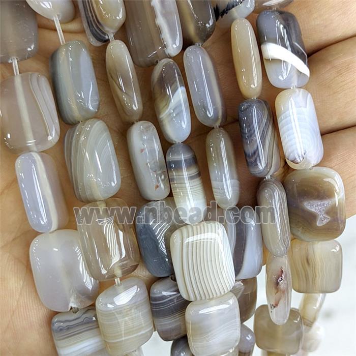 Gray Stripe Agate Rectangle Beads Dye