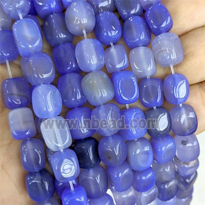 Blue Agate Cuboid Beads Dye