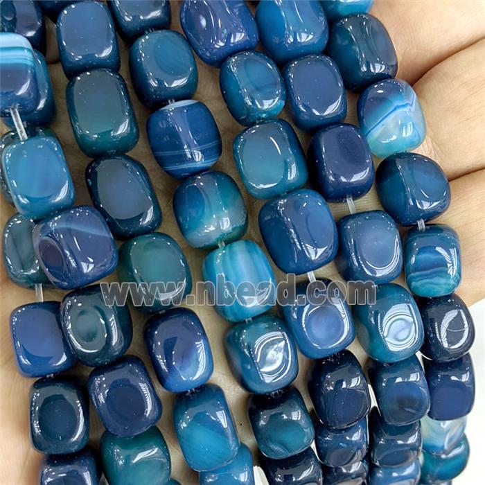 Deepblue Agate Cuboid Beads Dye