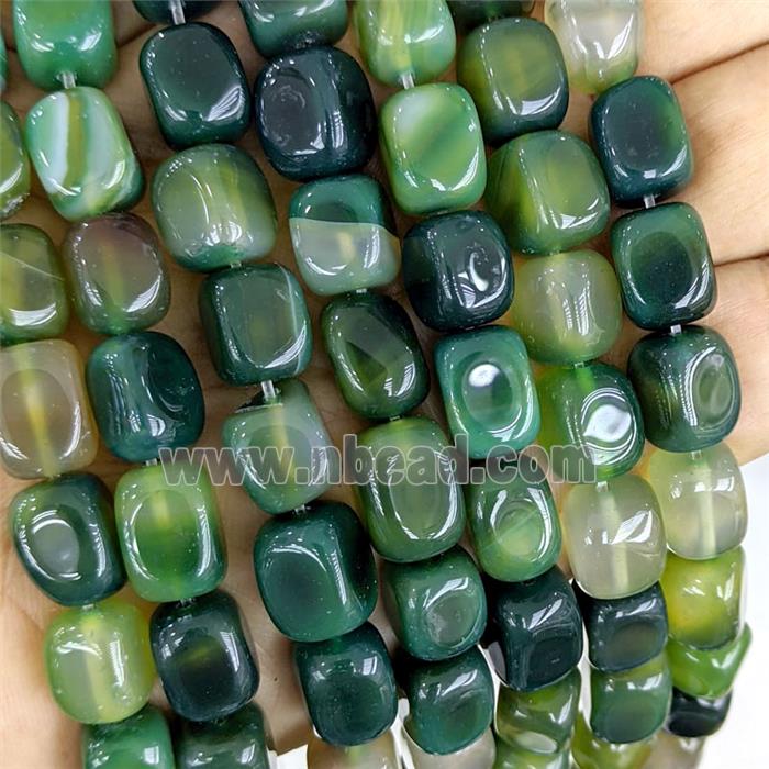 Green Agate Cuboid Beads Dye
