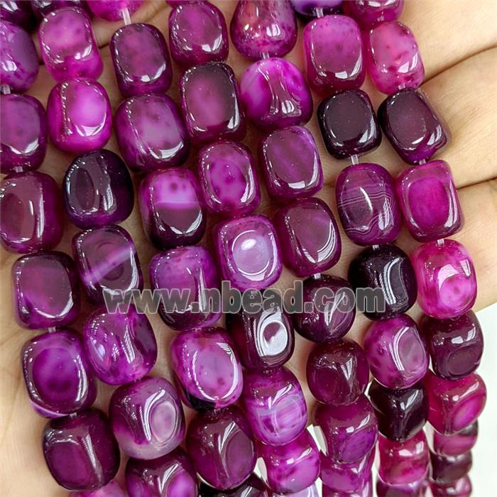 Hotpink Agate Cuboid Beads Dye