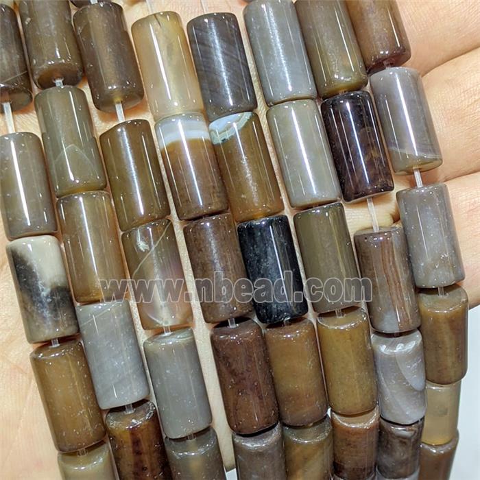 Coffee Agate Tube Beads Dye