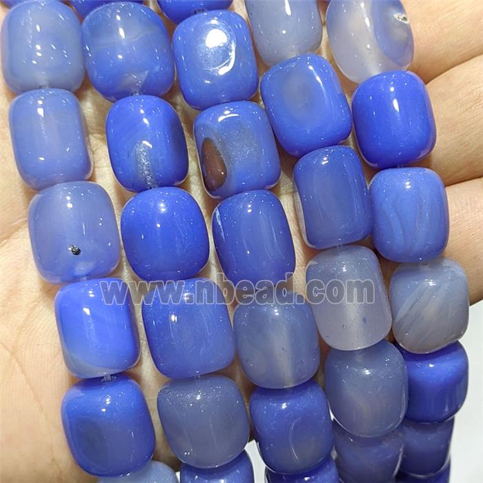 Blue Agate Cuboid Beads Dye